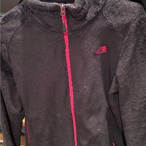 The North Face Kids Fleece Jacket - Black with Pink Zipper